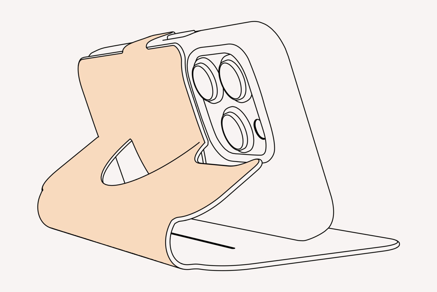 Illustration der Aufstellfunktion des Smartflip-Cases
