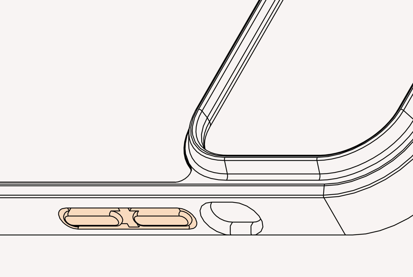 Illustration der integrierten Buttons einer Handyhülle